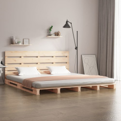 Cama sem colchão 200x200 cm madeira de pinho maciça