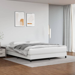 Estrutura de cama com molas 180x200cm couro artificial branco
