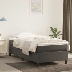 Estrutura de cama com molas 80x200 cm veludo cinzento-escuro