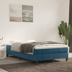 Estrutura de cama com molas 120x200 cm veludo azul