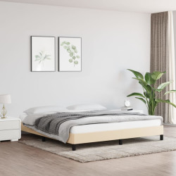Estrutura de cama sem colchão 180x200 cm tecido cor creme
