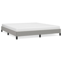 Estrutura de cama sem colchão 180x200 cm tecido cinzento-claro