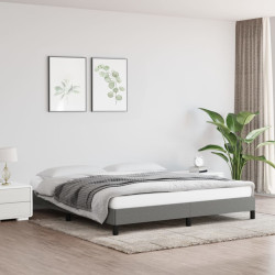 Estrutura de cama sem colchão 160x200 cm tecido cinzento-escuro