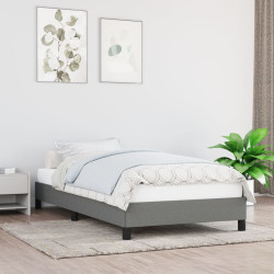 Estrutura de cama sem colchão 80x200 cm tecido cinzento-escuro