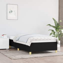 Estrutura de cama sem colchão 80x200 cm tecido preto