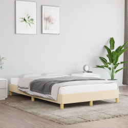 Estrutura de cama sem colchão 120x200 cm tecido cor creme