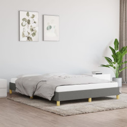 Estrutura de cama sem colchão 140x190 cm tecido cinzento-escuro