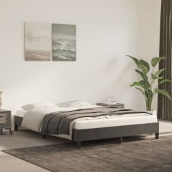 Estrutura de cama sem colchão 140x200 cm veludo cinzento-escuro