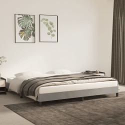 Estrutura de cama sem colchão 200x200 cm veludo cinzento-claro
