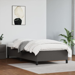 Estrutura de cama 100x200 cm couro artificial cinzento