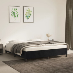 Estrutura de cama sem colchão 160x200 cm veludo preto