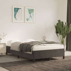 Estrutura de cama sem colchão 120x200 cm veludo cinzento-escuro