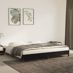 Estrutura de cama sem colchão 200x200 cm veludo preto
