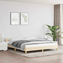Estrutura de cama sem colchão 180x200 cm tecido cor creme