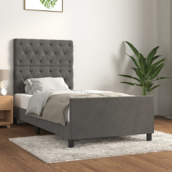 Estrutura de cama sem colchão 80x200 cm veludo cinzento-escuro