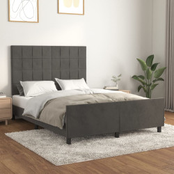 Estrutura de cama sem colchão 140x190 cm veludo cinzento-escuro