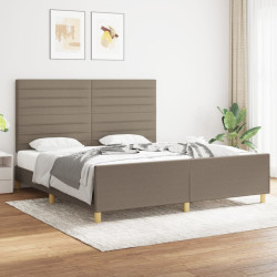 Cama sem colchão 180x200 cm tecido castanho-acinzentado