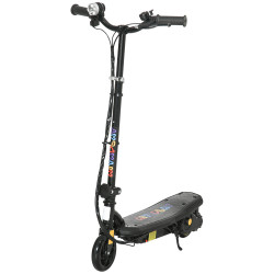 Trotinete elétrica dobrável com velocidade máx. 12 km/h motor 120 w autonomia máxima 10 km e farol LED 75x48x93-105 cm preto