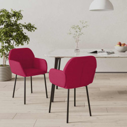 Cadeiras de jantar 2 pcs veludo vermelho tinto