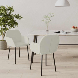 Cadeiras de jantar 2 pcs veludo cor creme