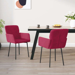 Cadeiras de jantar 2 pcs veludo vermelho tinto