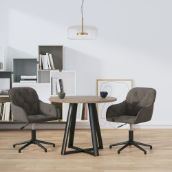 Cadeiras de jantar giratórias 2 pcs veludo cinzento-escuro