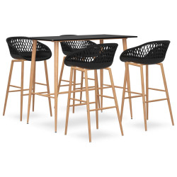 5 Pcs conjunto de bar preto