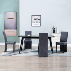 Cadeiras de jantar 4 pcs camurça artificial cinzento