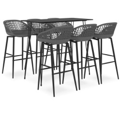 7 Pcs conjunto de bar preto e cinzento