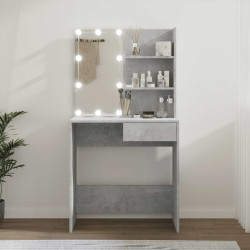 Toucador com leds 74,5x40x141 cm cinzento cimento