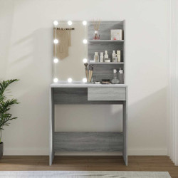 Toucador com leds 74,5x40x141 cm sonoma cinza
