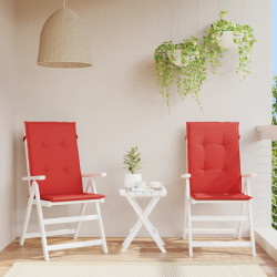 Almofadões para cadeiras altas de jardim 2 pcs tecido vermelho