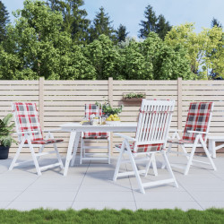 Almofadões cadeiras altas de jardim 4pcs tecido xadrez vermelho