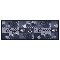 Tapete de cozinha lavável com design café 60x300 cm azul
