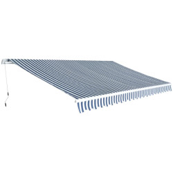 Toldo dobrável manual 500 cm azul e branco