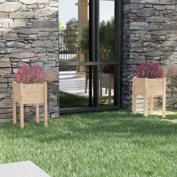 Vasos/floreiras de jardim 2 pcs 40x40x70 cm cm pinho maciço