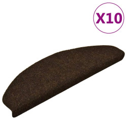 Tapetes de escada autoadesivos 10 peças 65x21x4 cm marrom semicircular grande