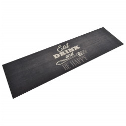 Tapete de cozinha lavável 45x150 cm veludo padrão cozinha preto