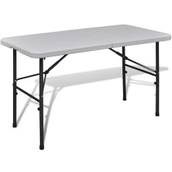 Mesa de jardim dobrável 122 cm HDPE branco