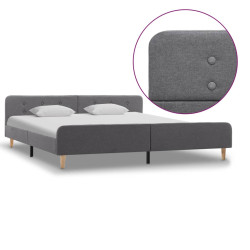 Estrutura de cama em tecido 180x200 cm cinzento-claro