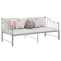 Estrutura sofá-cama de puxar 90x200 cm metal cinzento