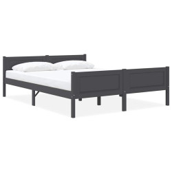 Estrutura de cama 120x200 cm pinho maciço cinzento