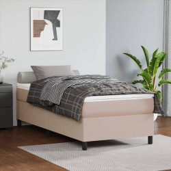 Cama com molas/colchão 100x200 cm couro artificial cappuccino