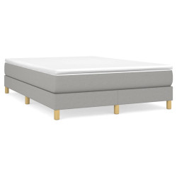 Estrutura de cama com molas 140x200 cm tecido cinzento-claro
