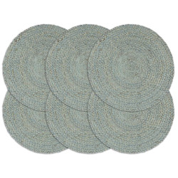 Individuais mesa 6 pcs juta liso 38 cm redondo verde azeitona