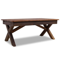 Mesa de centro 110x60x45 cm mistura de madeiras recicladas