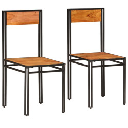 Cadeiras de jantar 2 pcs madeira acácia maciça