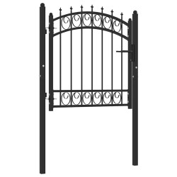 Portão de cerca emmen com pontas de aço 103x97 cm preto