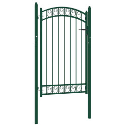 Portão de cerca emmen com topo arqueado, aço, 100x106 cm, verde
