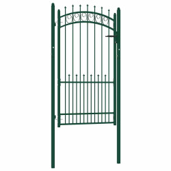 Portão de cerca emmen com pontas de aço 104x134,5 cm verde